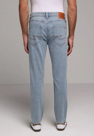 Straight Fit   Erkek Light İndigo Denim Jean Pantolon