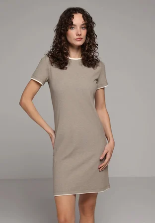 Slim Fit Düz Kadın Yeşil Kısa Kol Elbise