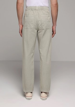 Regular Fit Orta Bel Düz Paça Erkek Yeşil  Pantolon