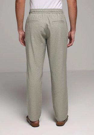 Regular Fit Orta Bel Düz Paça Erkek Yeşil  Pantolon