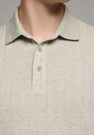 Regular Fit Polo Yaka Düz Erkek Yeşil Kısa Kol Tişört