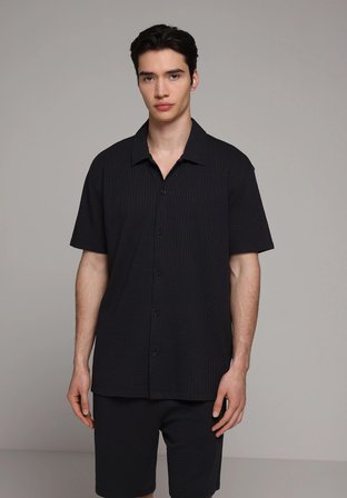 Regular Fit Polo Yaka Düz Erkek Lacivert Kısa Kol Tişört