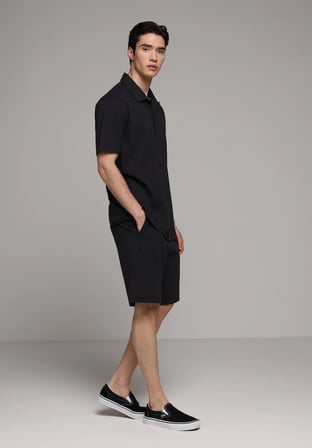 Regular Fit Polo Yaka Düz Erkek Lacivert Kısa Kol Tişört