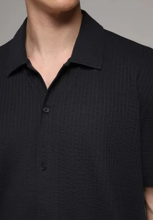 Regular Fit Polo Yaka Düz Erkek Lacivert Kısa Kol Tişört