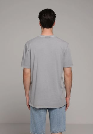 Regular Fit Yuvarlak Yaka Düz Erkek Gri Kısa Kol Tişört