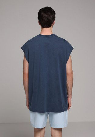 Oversize Fit   Erkek Mavi Atlet