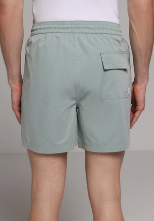 Slim Fit Düz Erkek Gri Deniz Şortu