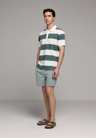 Slim Fit Düz Erkek Gri Deniz Şortu
