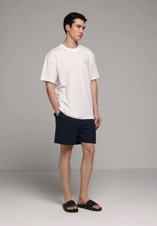 Slim Fit Düz Erkek Lacivert Deniz Şortu