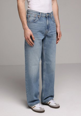 Relaxed Fit   Erkek Mid İndigo Denim Jean Pantolon