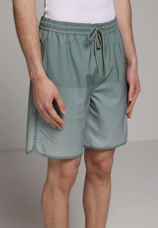 Slim Fit Baskılı Erkek Yeşil Deniz Şortu