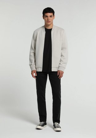 Slim Fit Fermuarlı   Erkek Taş Ceket