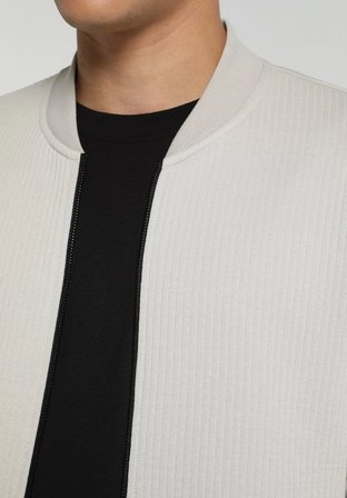 Slim Fit Fermuarlı   Erkek Taş Ceket