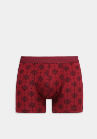 Standart Fit Baskılı Erkek Bordo Boxer