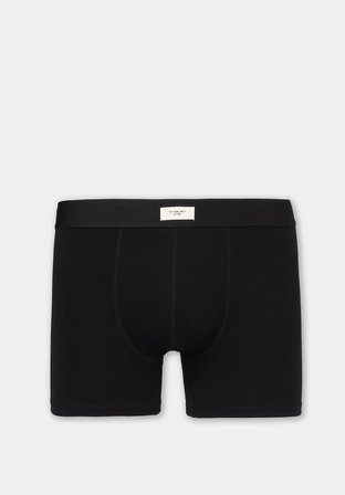 Standart Fit Düz Erkek Siyah Boxer