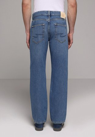 Regular Fit   Erkek Mid İndigo Denim Jean Pantolon