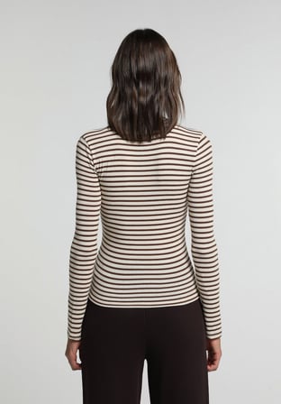 Slim Fit   Kadın Kahverengi  Tişört