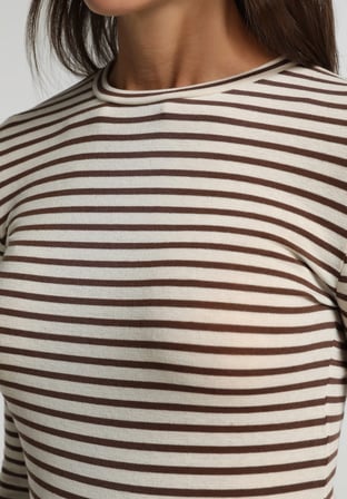Slim Fit   Kadın Kahverengi  Tişört