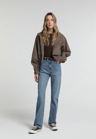Fashion Fit Fermuarlı Astarlı  Kadın Kahverengi Ceket