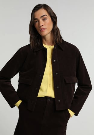 Fashion Fit Çıtçıtlı Astarlı  Kadın Kahverengi Ceket