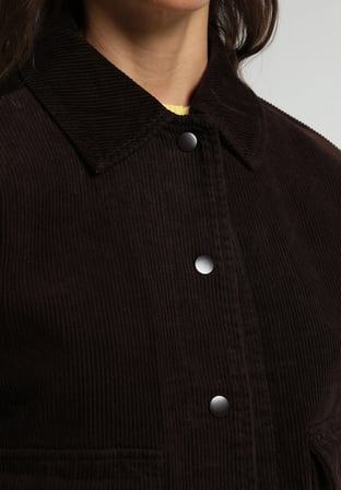 Fashion Fit Çıtçıtlı Astarlı  Kadın Kahverengi Ceket