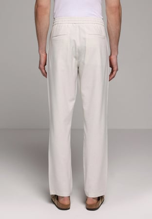 Slim Fit Orta Bel Düz Paça Erkek Taş  Pantolon