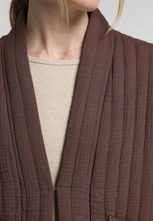 Fashion Fit Çıtçıtlı Astarlı  Kadın Açik Kahverengi Ceket