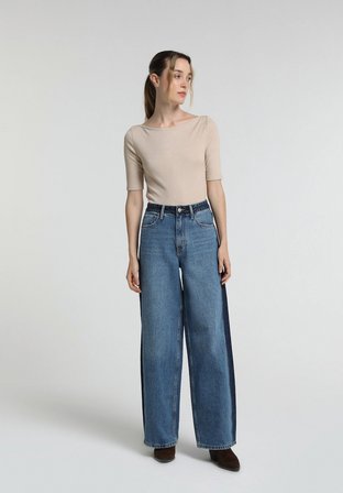 Slim Fit   Kadın Bej  Tişört
