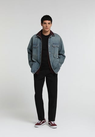 Regular Fit Orta Bel Düz Paça Erkek Antrasit  Pantolon