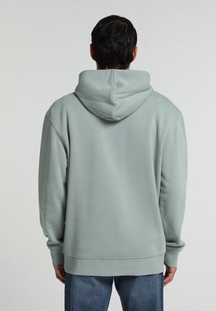 Relaxed Fit Kapüşonlu Düz Erkek Yeşil Sweatshirt