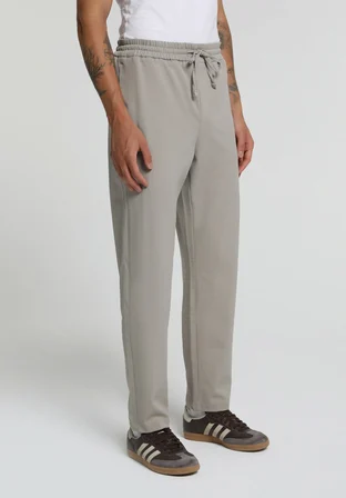 Regular Fit Orta Bel Düz Paça Erkek Bej  Pantolon