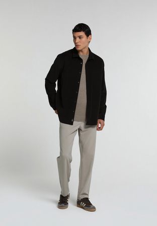 Regular Fit Orta Bel Düz Paça Erkek Bej  Pantolon