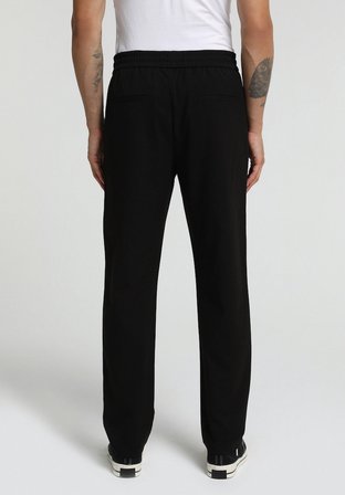 Regular Fit Orta Bel Düz Paça Erkek Siyah  Pantolon