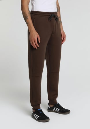 Regular Fit Orta Bel Düz Erkek Kahverengi Eşofman Altı