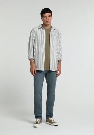 Skinny Fit   Erkek Green Cast Denim Jean Pantolon