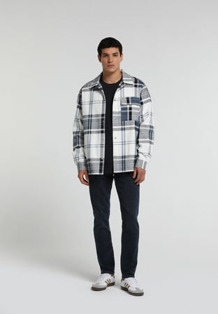 Slim Fit   Erkek Blue Black Denim Jean Pantolon