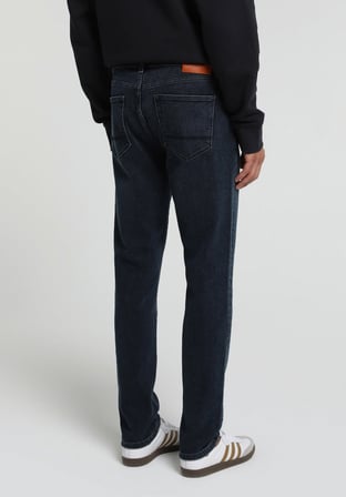 Slim Fit   Erkek Blue Black Denim Jean Pantolon