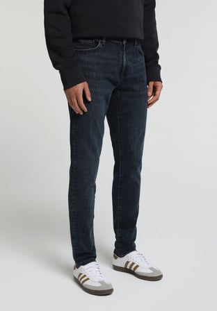 Slim Fit   Erkek Blue Black Denim Jean Pantolon