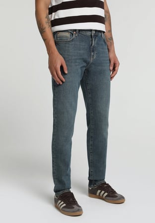 Slim Fit   Erkek Over Dyed Denim Jean Pantolon