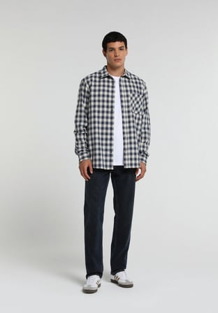 Straight Fit   Erkek Blue Black Denim Jean Pantolon