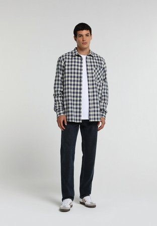 Straight Fit   Erkek Blue Black Denim Jean Pantolon