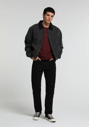 Straight Fit   Erkek Black Black Denim Jean Pantolon