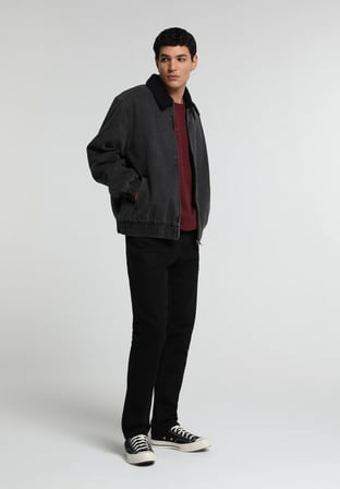 Straight Fit   Erkek Black Black Denim Jean Pantolon