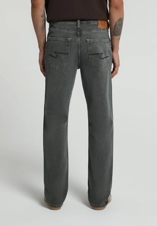 Relaxed Straight Fit   Erkek Green Cast Denim Jean Pantolon