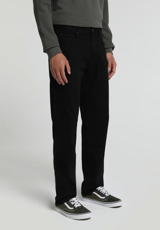 Relaxed Straight Fit   Erkek Mid İndigo Denim Jean Pantolon