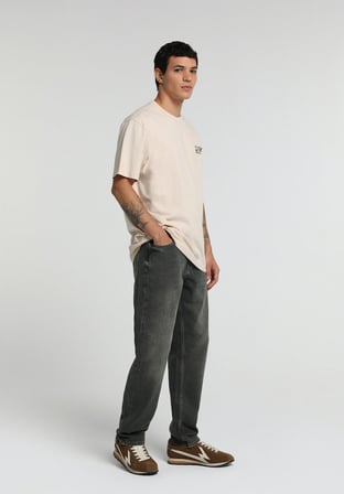 Tapered Fit   Erkek Over Dyed Denim Jean Pantolon