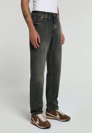 Tapered Fit   Erkek Over Dyed Denim Jean Pantolon