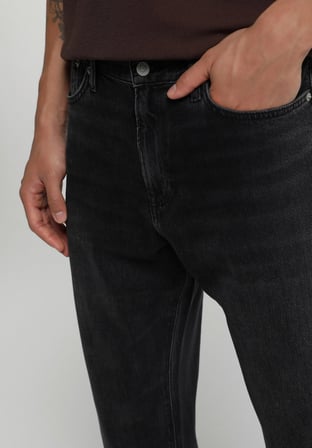 Tapered Fit   Erkek Black Black Denim Jean Pantolon
