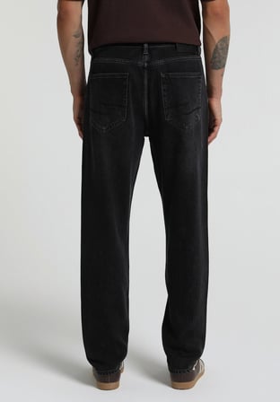 Tapered Fit   Erkek Black Black Denim Jean Pantolon