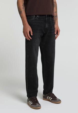Tapered Fit   Erkek Black Black Denim Jean Pantolon